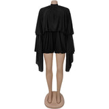 SculptEase™ – Ruched Flare Sleeve Bodycon Jumpsuit (Stretchy, Elegant & Curvy-Fit)