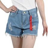 Women’s Ripped High Waist Tassel Jorts