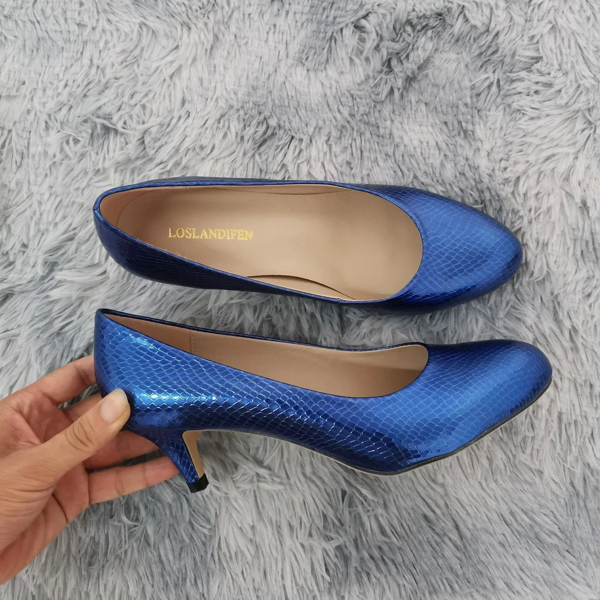 5cm Crocodile Pumps – Low Heel Red Heels 2025