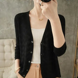 Women Knitted V-Neck Sun Protection Cardigan