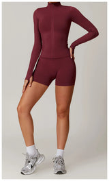 Seamless Women's Long Sleeve Yoga Jacket – Windproof Running Sports Top