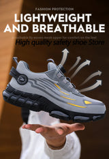 Men Rotating Button Steel Toe Safety Shoes