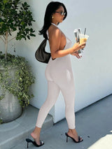 HaloGlam™ – Halter Backless Party Club Jumpsuit (Shiny, Bold & Daring)