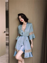 Women Ice Silk Nighty Pajamas