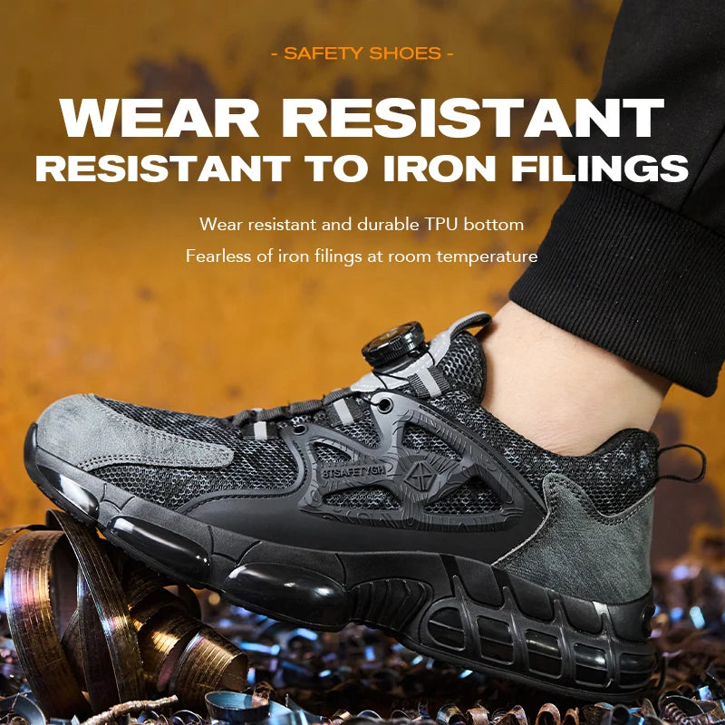 Women Safety Shoes Reflective Steel Toe Sneakers