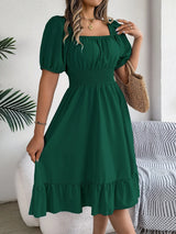 Women Square Neck Summer Dress