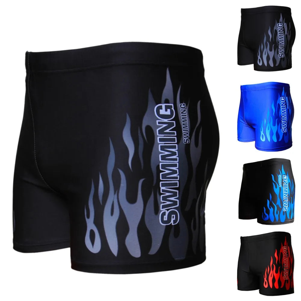 Men Flame Print Swim Briefs