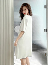 Women Oversized Pajama Dress Short Sleeve Loungewear