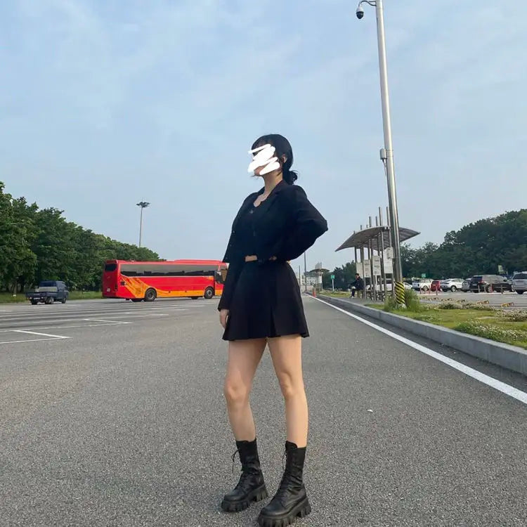 Women Mid Calf Boots Slip On Cowgirl Style