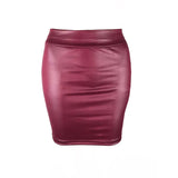 Women Faux Leather Mini Skirt