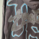 Men Rhinestone Zipper Hoodie