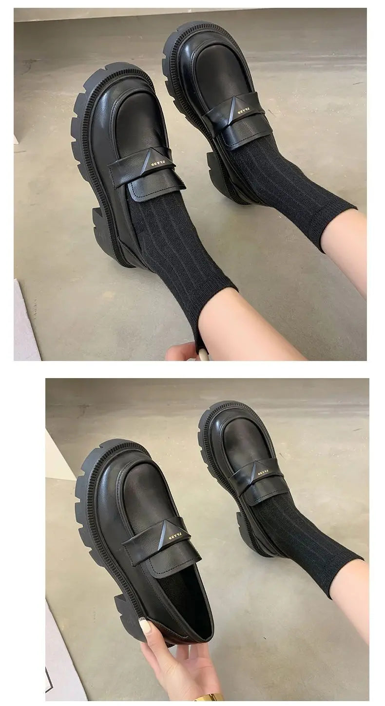 Women’s Office Black Loafers Low Heel Shoes