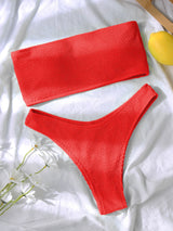 Textured High Cut Bikini