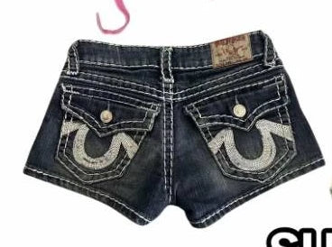 SweetGoth™ – Embroidered Y2K Mini Skirt (Gothic Low Waist Shorts)