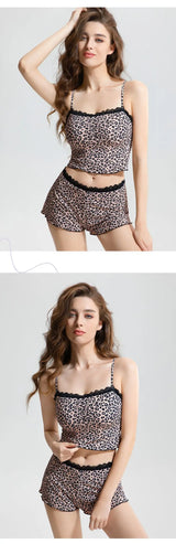 Women Lace Leopard Halter Top