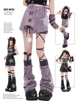 LaceVibe™ – Purple Lace-Up Mini Skirt (Harajuku Aesthetic Skirt)