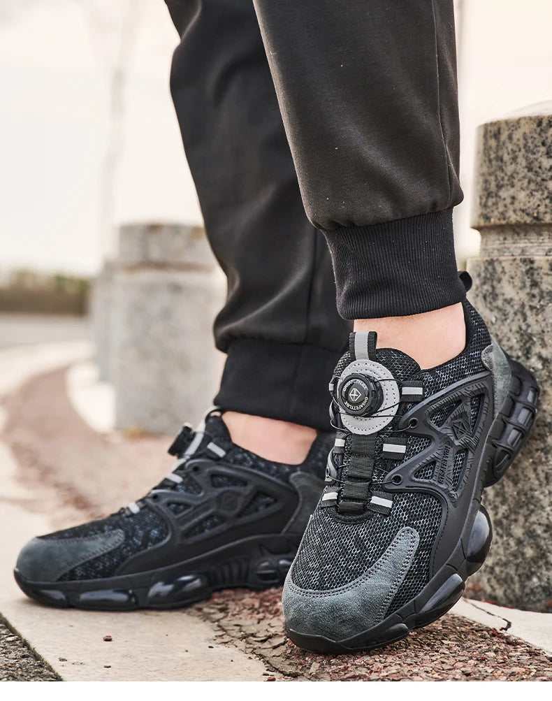 Women Safety Shoes Reflective Steel Toe Sneakers