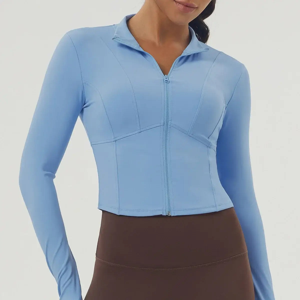 Women Slim Fit Zipper Yoga Top Jacket