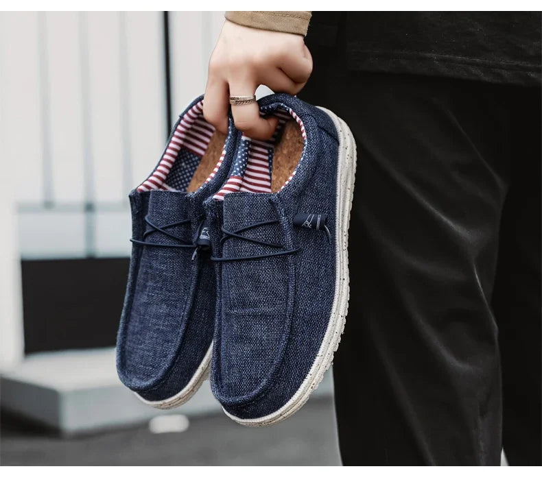 Men Casual Canvas Slip On Loafers