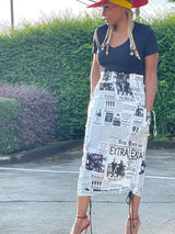 Women Drawstring Bodycon Skirt