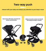 Highview Baby Stroller showcasing two-way push for parent-child interaction and scenic view for the baby.