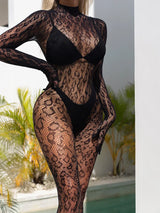 Women Lace Fishnet Club Jumpsuit