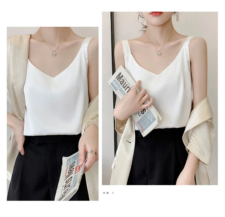 Satin Silk V-Neck Cami