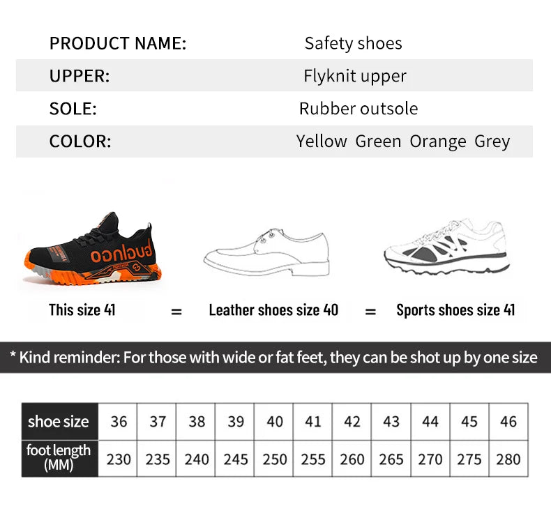 Women Safety Shoes Soft Sole Protective Sneakers