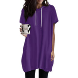 Women Oversized Short Sleeve Hoodie