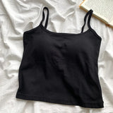 CottoForm™ Padded Cotton Camisole in black color, summer sleeveless design, slim fit for women.