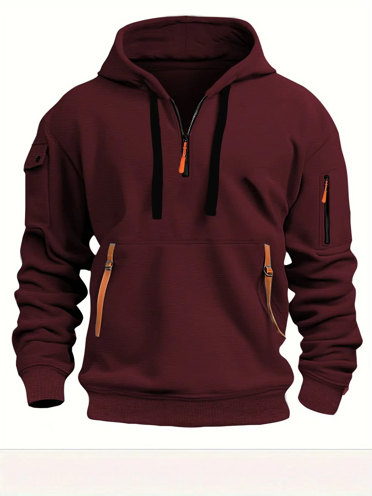 Men's Plus Size Hoodie – Streetwear Multi-Pocket