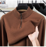 Men Half Zip Velvet Knit Sweater