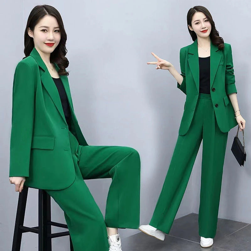 Setique™ – Blazer & Pant Set (2-Piece, Korean Loose Suit for Office & Everyday)