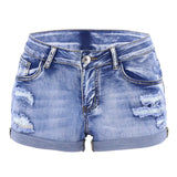 Women's Mid Waist Denim Shorts for Summer Beach Style
