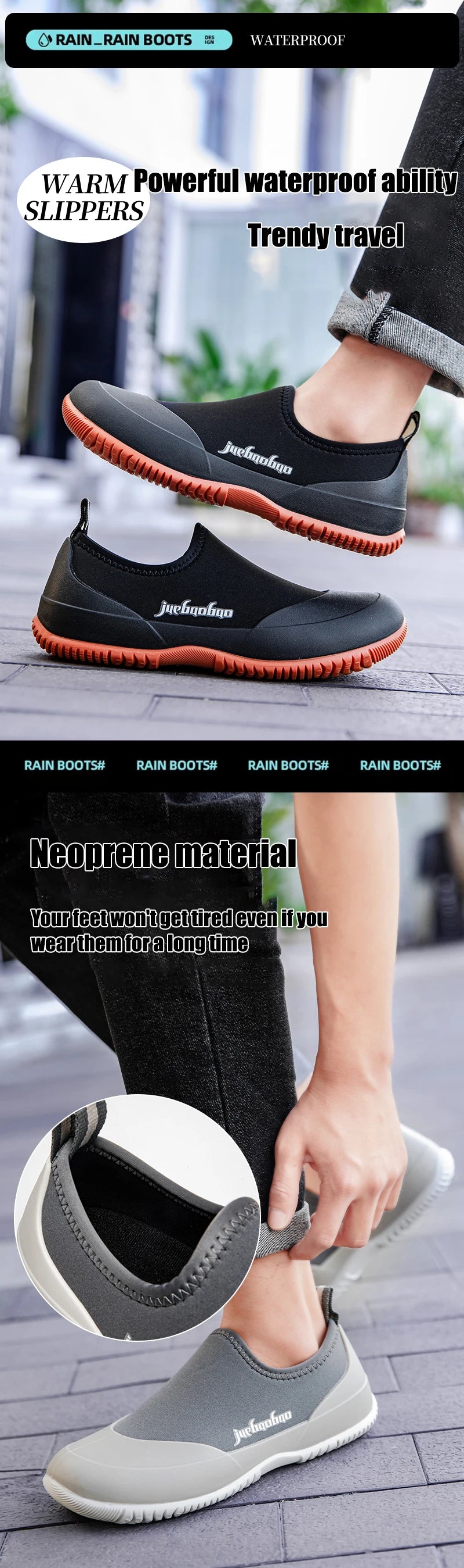 Men Lightweight Rain Boots