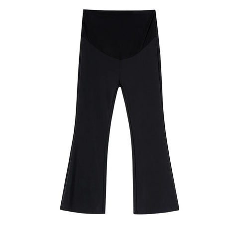 Y2K Bootcut Maternity Pants in ice silk, stylish cropped design for women, available in multiple sizes, perfect for summer.