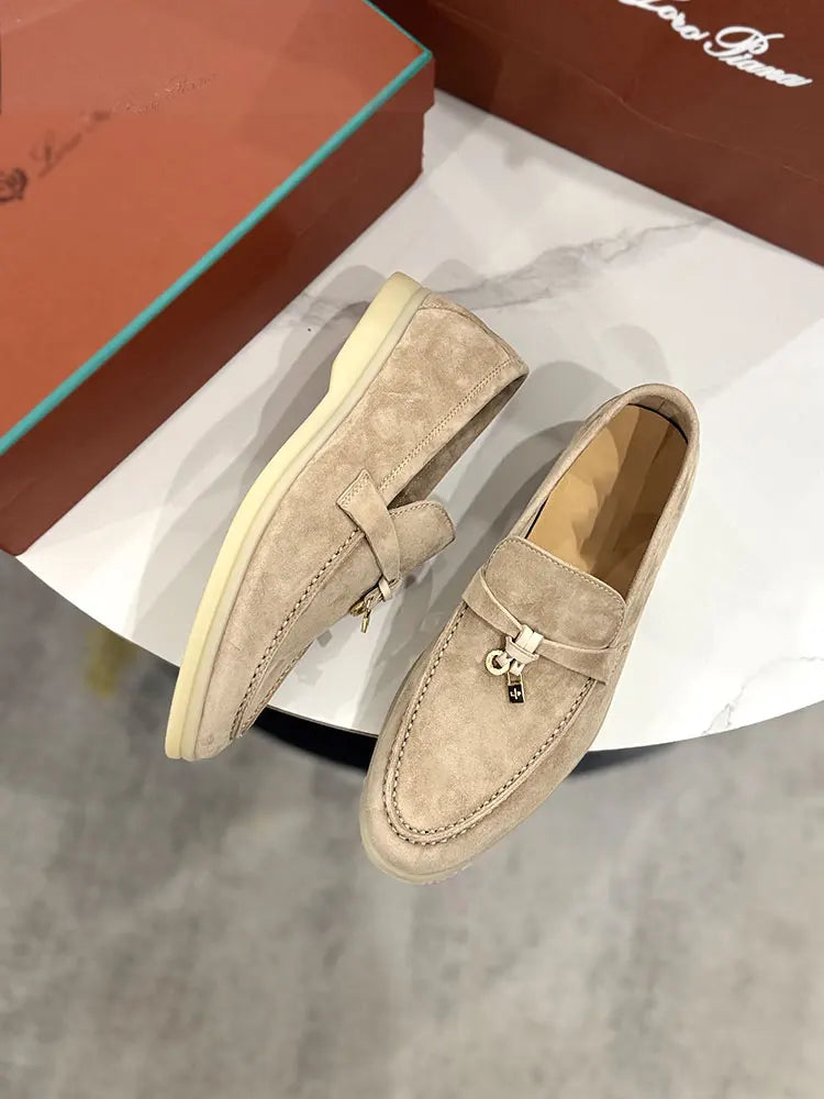 Women’s Leather Slip-On Bean Shoes Flats