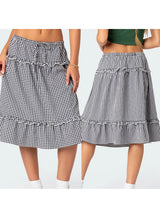 Women Floral Pleated Maxi Skirt