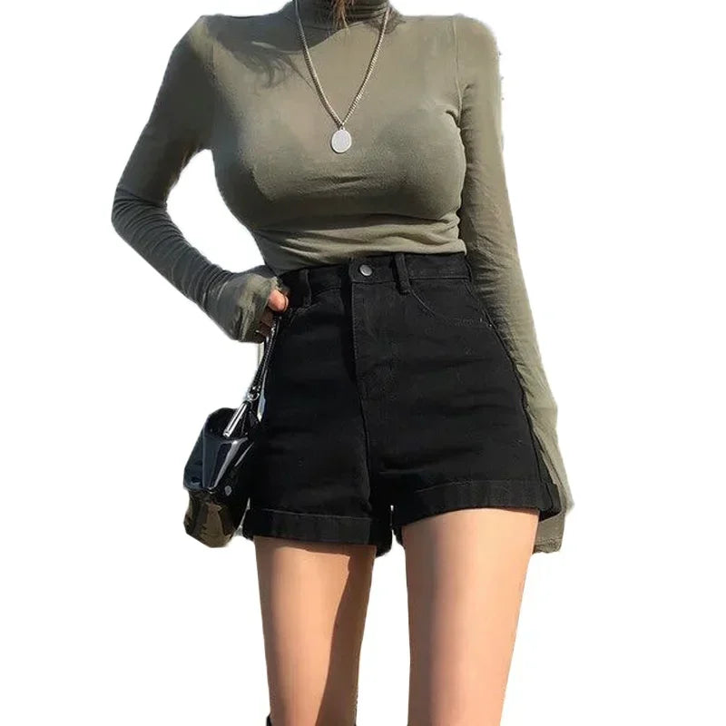 High Waist Women's Denim Shorts