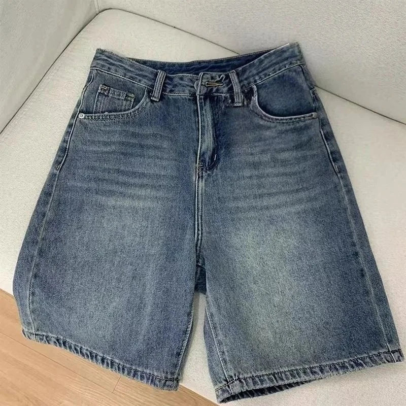 Women’s Casual Denim Shorts – High Waist & Wide Leg