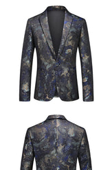 Men's Plus Size Floral Smoking Jacket
