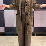 Women Twists Long Knit Cardigan