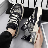 Men Breathable White Skateboard Sneakers