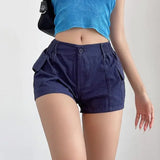 Women's High Waist Cotton Shorts