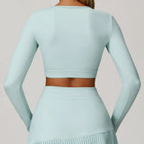 Women's Hollow Out Long Sleeve Yoga Shirt – Gym Workout Running Top