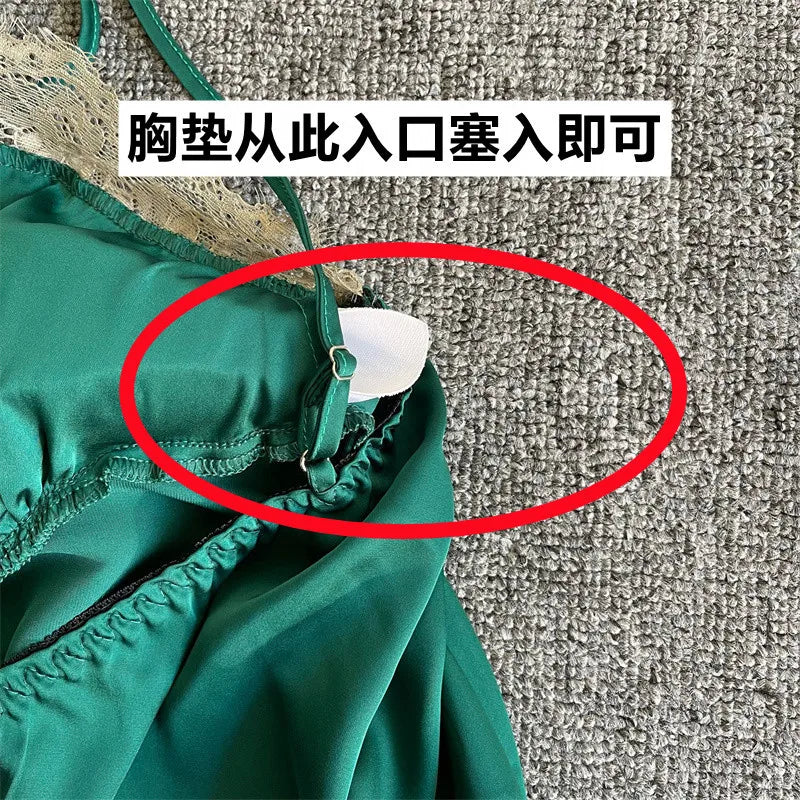 Women Ice Silk Nighty Pajamas