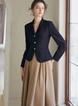 Slimette™ – Crop Blazer (Chic Black Fit, Youthful Korean Edge)