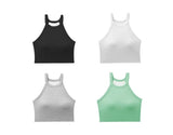 CotPad™ Knitted Back Camisole in black, white, gray, and green, featuring soft cotton comfort and casual style.