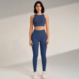 Women High Waist Leggings & Top Set