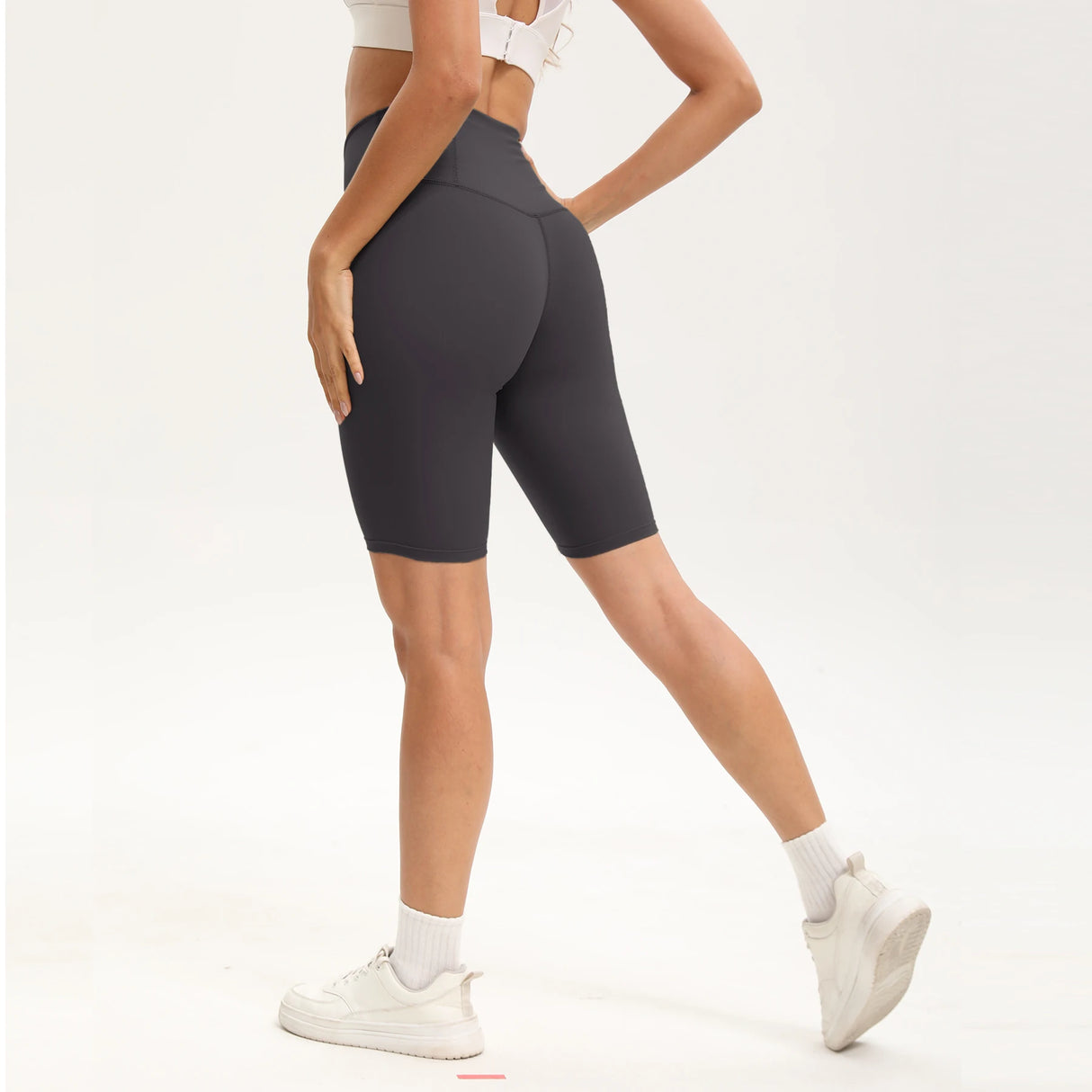 Women High Waist 3 Pocket Bike Shorts